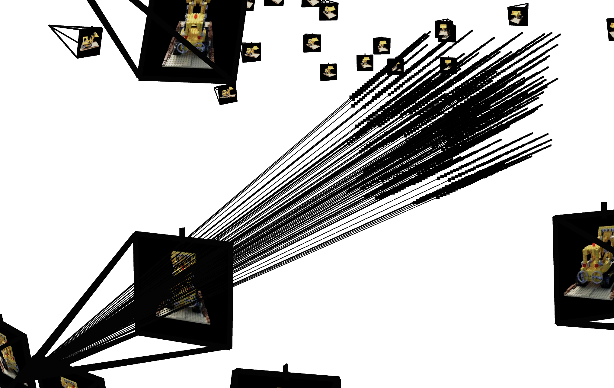 viser plot of top left rays in a single image