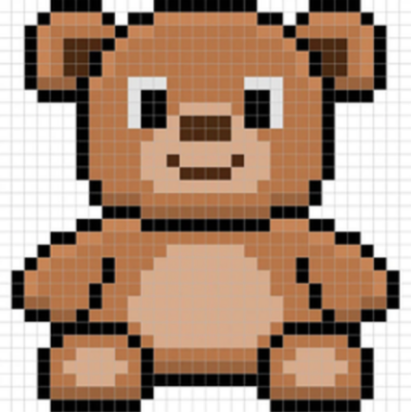 Pixel-art teddy bear, the original input