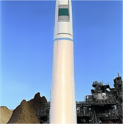 Campanile edited with a rocket-ship prompt
